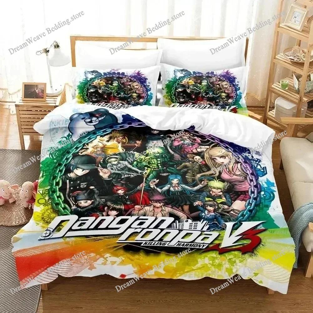 Anime Danganronpa V3 Bedding Set Duvet Cover Bed Set Quilt Cover Pillowcase Comforter King Queen Size Boys Adult Luxury Gift