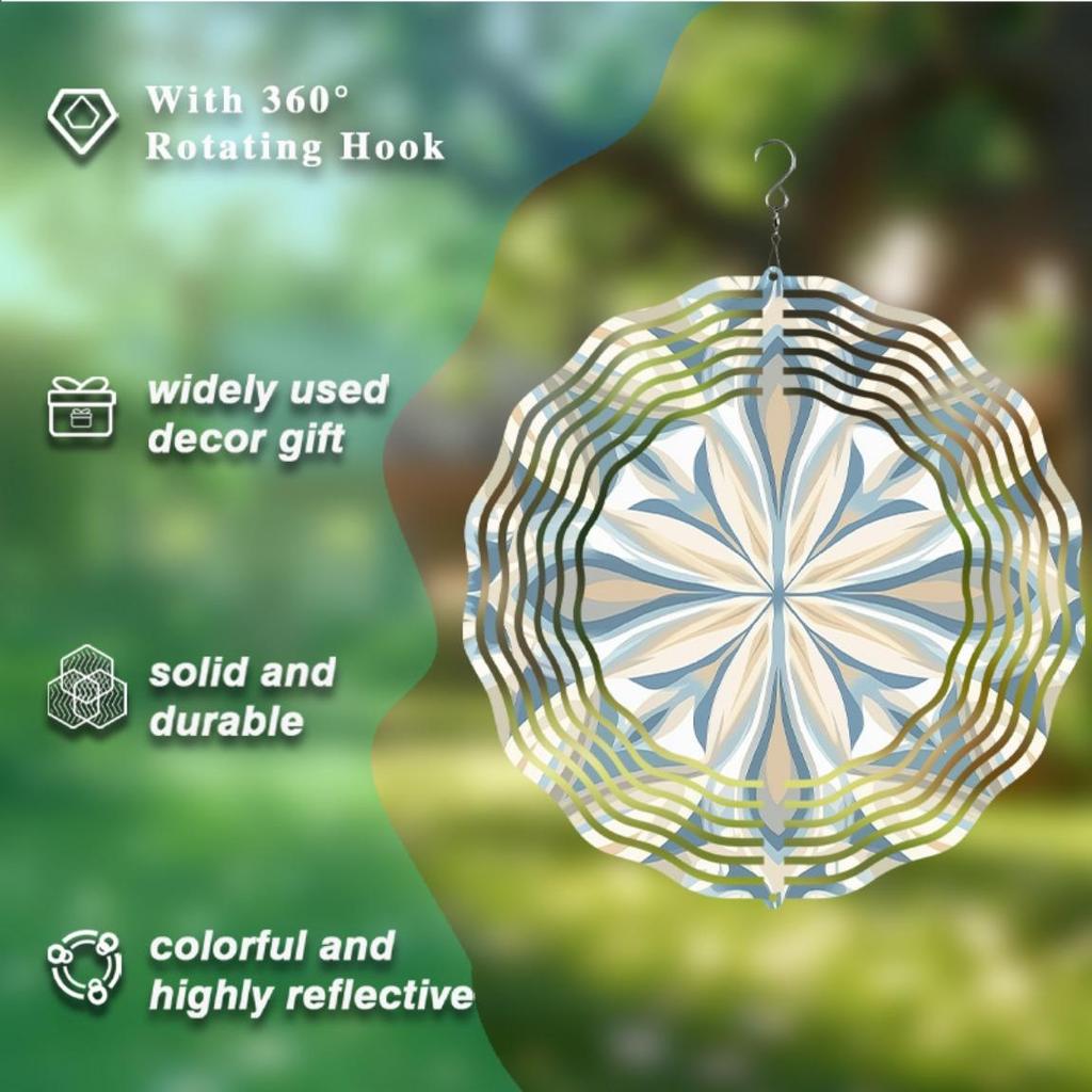 Clopoțel de vânt artizanal de 10 inch în stil Pomishian – Cârlig rotativ elegant la 360°, Decor artistic pentru grădină și gazon, Cadou perfect de primăvară-vară pentru