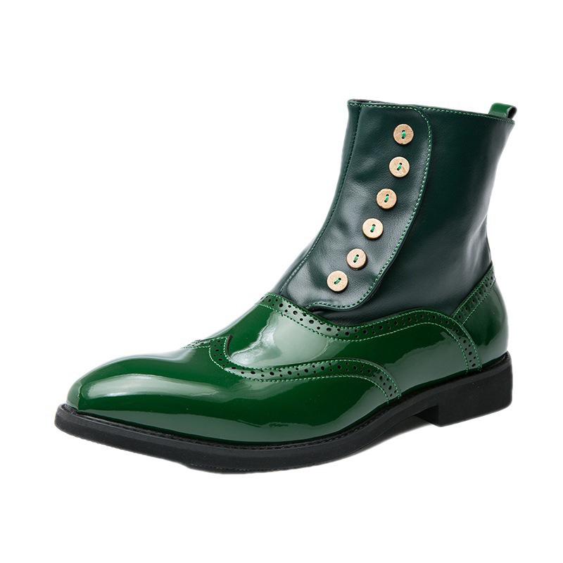 Men's Large Size Brogue Chelsea Ankle Boots - Trendy British Casual Shoes
