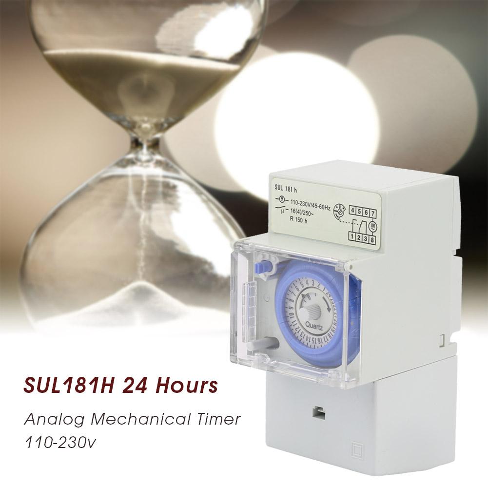 110 230v SUL181H 24 Hours Analog Mechanical Timer Manual Auto Controller Time Switch