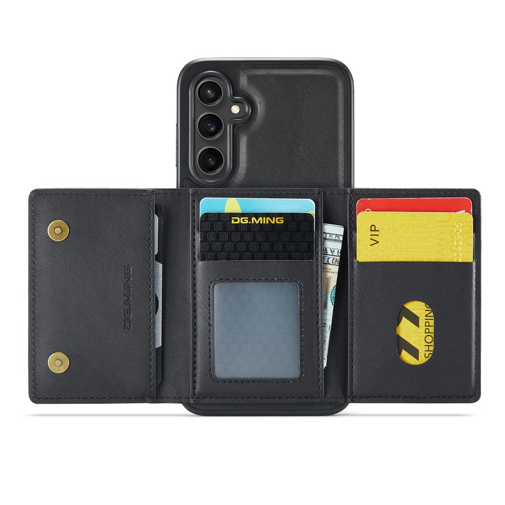 DG.MING M5 Series For Samsung Galaxy S24 FE Case Detachable Magnetic Leather Phone Cover with Card Slots