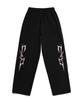 D.XO.H Thunder Logo Pink Embroidered Wide Pants Black
