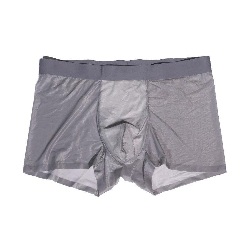 "Silky texture" men's underwear ultra-thin transparent boxer stockings underwear large size mid-waist flying ice silk underwear