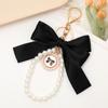 Cute Pearls Butterfly Bows Hanging Ornament For Bags Stylish Black Accessory Bag Charm Pendant Enhancing Your Look