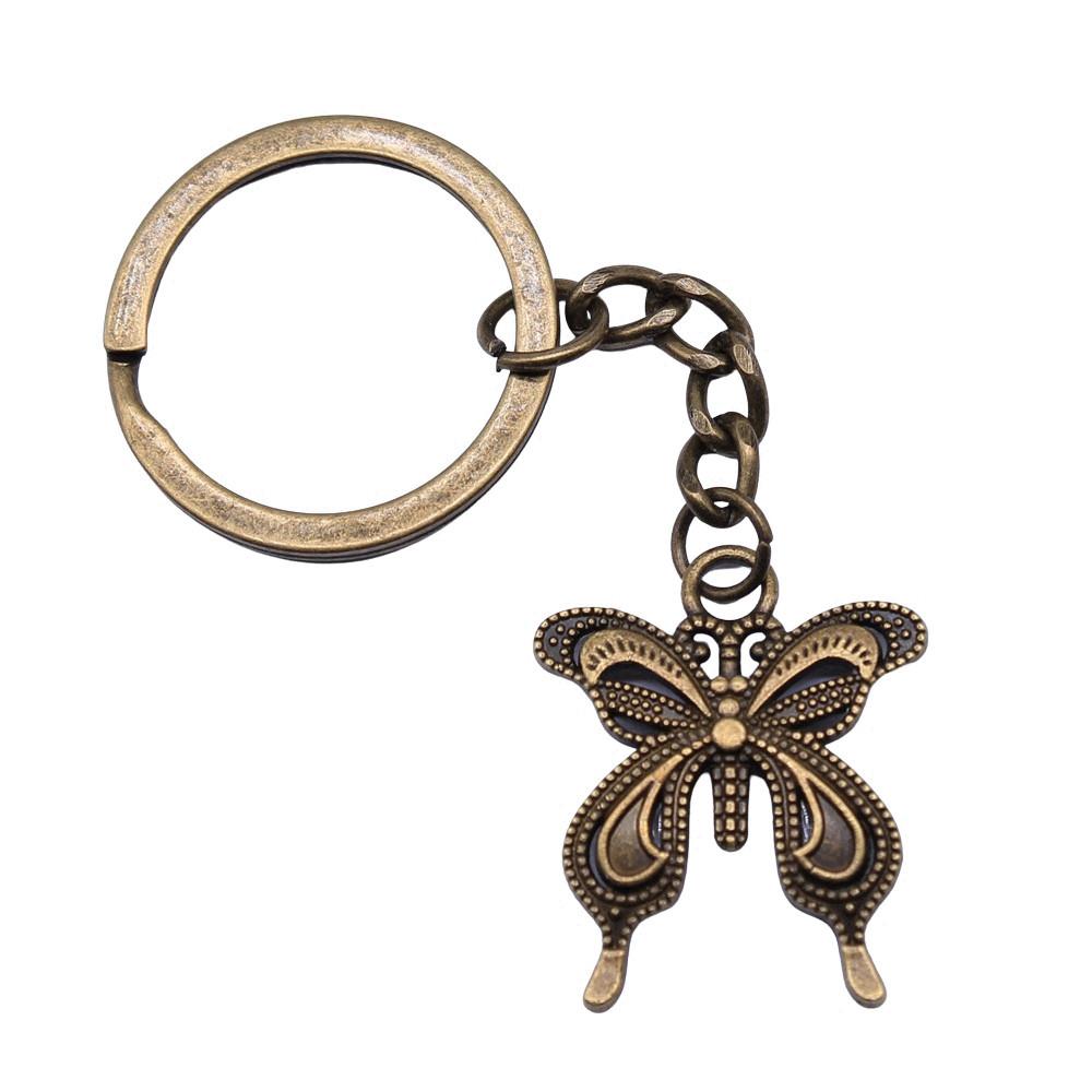 Breloc cu Charm Libelulă și Albină Pandantive Fluture Inel pentru Chei Inel de 28mm