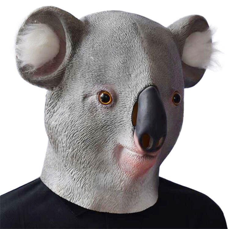 Funny Gray Koala Mask Latex Headpiece Ideal For Halloween Parties And Costumes