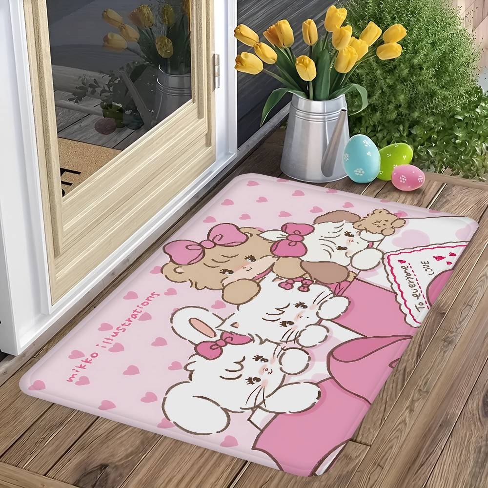 Cute Cartoon Mikko Cat Bathroom Mat Anti-slip Absorb Water Long Strip Cushion Bedroon Mat Hotel Decor Mat