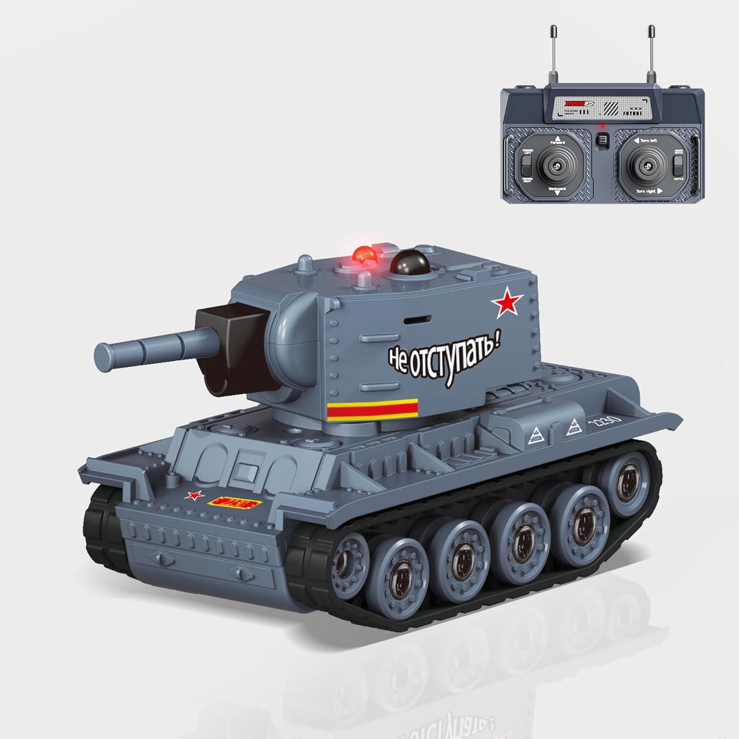 1/64 Infrared Remote-Controlled Tank, Mini Remote-Controlled Tank With 330 ° Rotating Turret And Sound And Light, Toy Gift