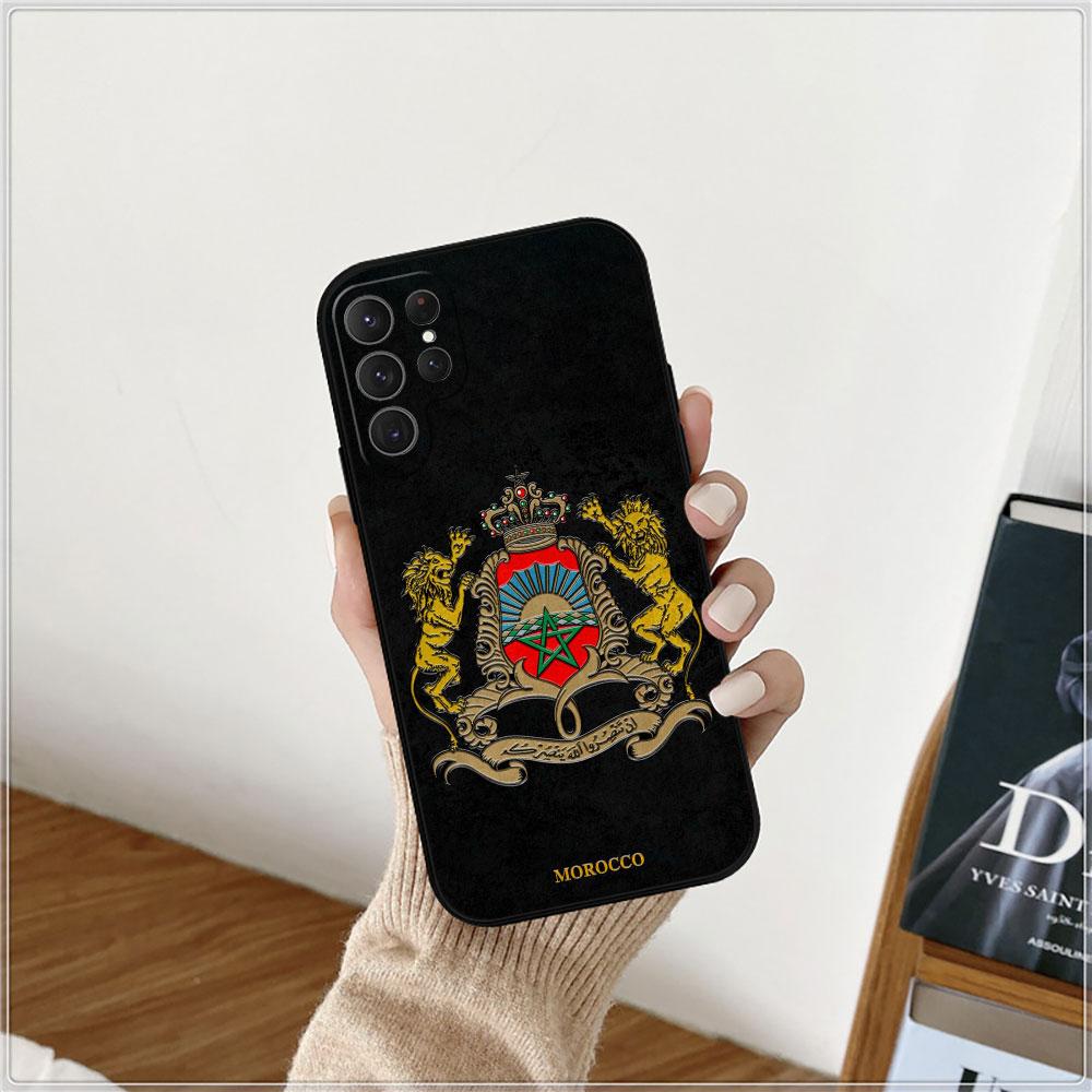 Marokkanen Marokko Vlag Paspoort Telefoonhoesje Voor Samsung Galaxy S24 Hoesje S22 S21 S20 S23 Ultra Fe S10 S25 S9 S8 S24 Plus 5G Cover Samsung S20