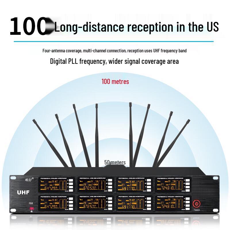 WeiShu DC-8 UHF 8-Channel Wireless Gooseneck Conference Microphone (CN Version)