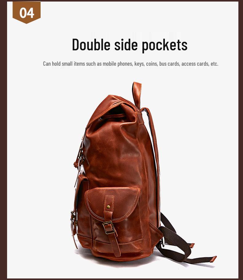 Men's Vintage Leather Backpack for Business and Travel