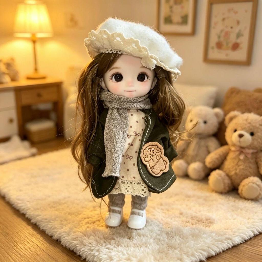 17cm Baby Doll Princess Dress-Up Set - Cute BJD Toy Birthday Gift for Girls