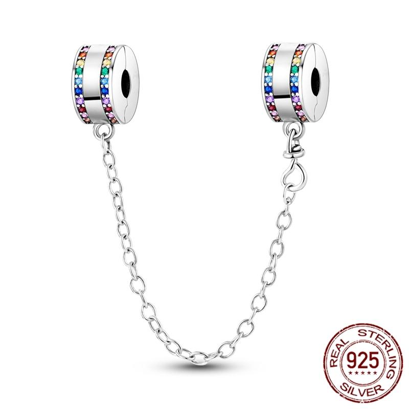 Copper Stars Moon Sun Clover Safety Chains Pendant Charms Beads Fit Original Bracelets Diy Jewelry Gift For Women