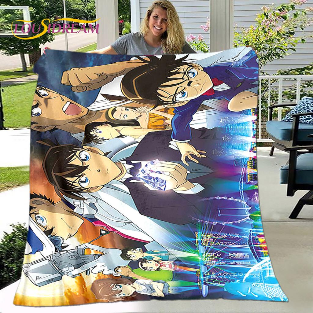 Anime Detective Conan Cartoon Soft Plush Blanket,Flannel Blanket Throw Blanket for Living Room Bedroom Bed Sofa Picnic Cover 3D
