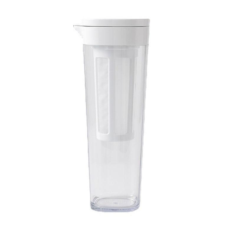 

Portable Iced Cold Brew Pot 1.1L with Filter Summer Coffee Maker DIY Ice Americano Juice Tea Wine Milk Lemonade for Refrigerator білий