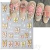 Nail Art Stickers Ins Embossed 5D Three-dimensional Rose Butterfly Ice Transparent Butterfly Adhesive Nail Stickers