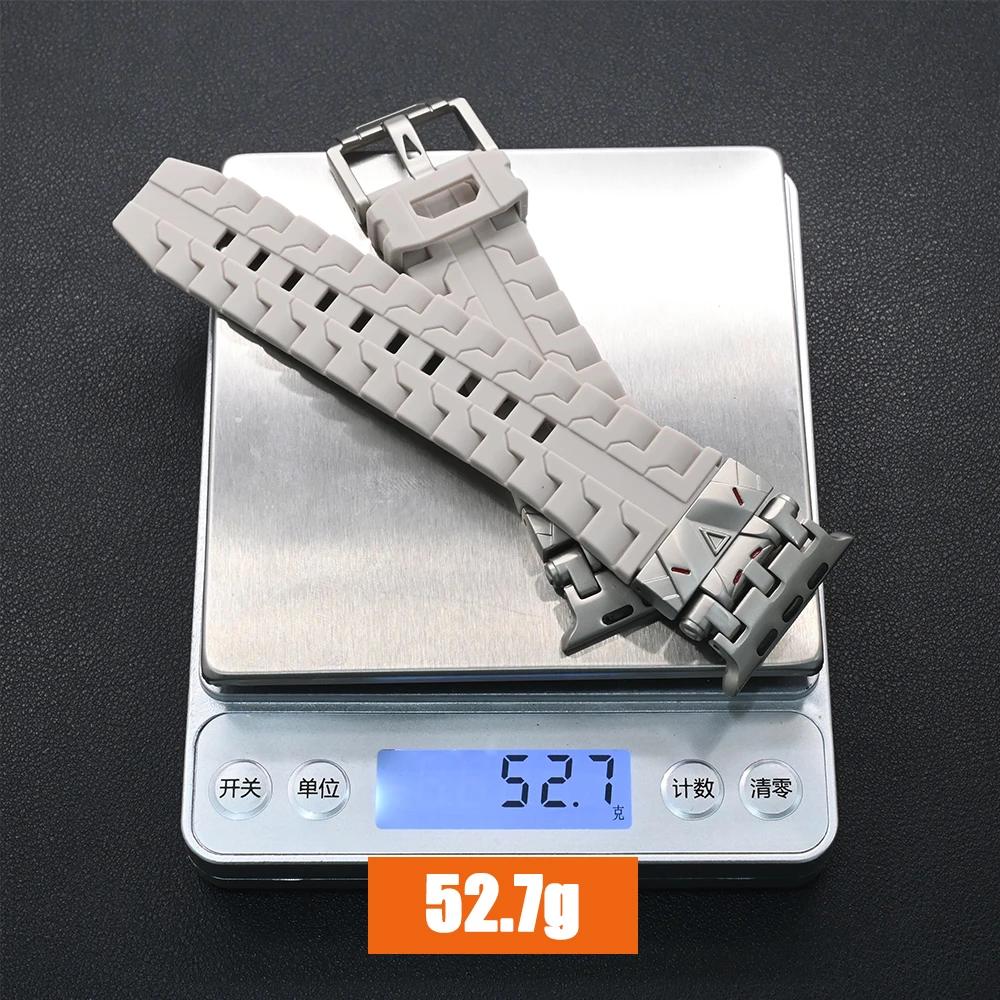 Men Silicone Band For Apple Watch Ultra 2/1 49mm Series 10 9 8 7 Se 6 5 Se Luxury Sports Bracelet for Iwatch 46mm 44 45mm Strap