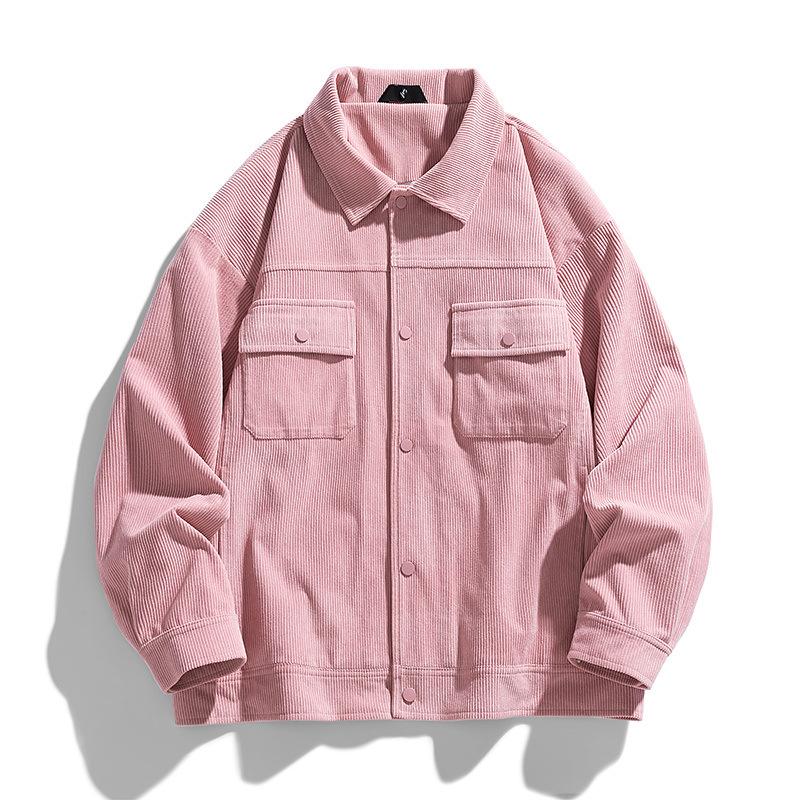 Corduroy Jacket Men's Spring and Autumn New Workwear Multi-Pocket Lapel Trendy Casual Cardigan Loose Jacket