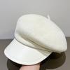 Snowy Neil Beanie Newsboy Hat Women'S Korean-Style Vintage Retro Multi-Purpose Leather Hat Brim