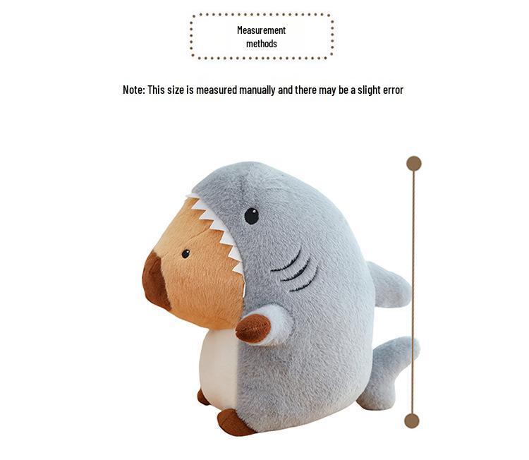 Shark Capybara Plush Toy: Cute Animal Doll Pillow for Kids & Girls