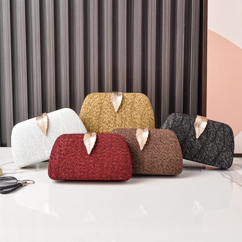 Women's Bag Leaf Hasp Handbag Luxury Designer Evening Clutches for Woman Elegant Brand Crossbody Bags Ladies Korean Purse