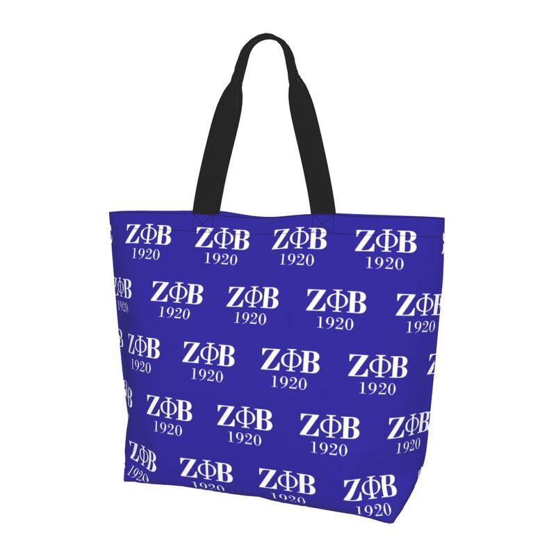 Custom Zeta Phi Beta 1920 Print Shoulder Bag Women Large Foldable Waterproof Travel Handbag Reusable Grocery Bags Shopping Bag