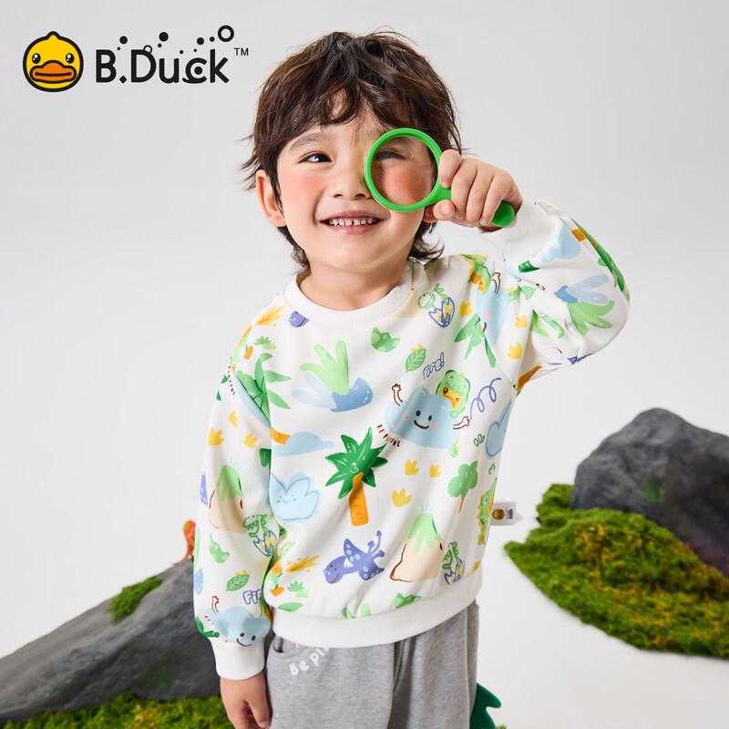 B.Duck Boys' Dinosaur Pullover Sweatshirt