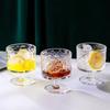 Embossed High Foot Ins Style High Appearance Ice American Coffee Cup Fruit Tea Beverage GlassRed Wine Glass Cocktail Juice Glass