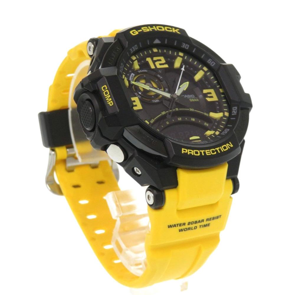 Casio Sky Cockpit Edelstahl Harz Schwarz Quarz Digitaluhr 1602 G-SHOCK GA-1000-9BJF