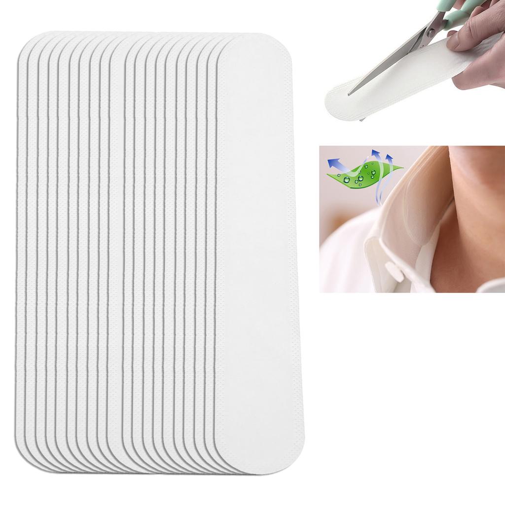 20pcs Collar   Pads Disposable Hat Collar   Stains SelfAdhesive Neck Liner Pads(Black )