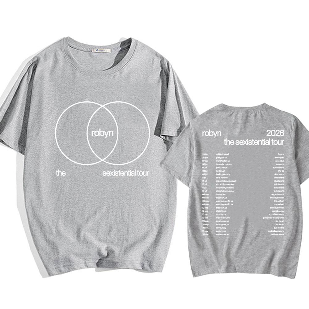 Robyn The Sexistential Tour 2026 T-shirt Summer Short Sleeve Cotton Male Tshirts O-neck Fashion Loose Men//Women Tee Print Merch