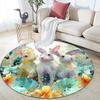 Rabbit Pattern Round rug,Carpet Rug for Living Room Bedroom Sofa Playroom Decor,Non-slip Floor Mat,Holiday Gifts and Birthday Gifts