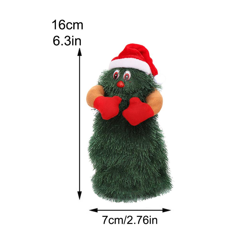 Dancing Xmas Tree Battery Powered Interesting Rotating Electric Plush Xmas Tree Toy for Holiday
