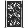 VidaXL Portail de jardin noir 105x155 cm acier conception de vagues, porte de clôture, porte extérieure, porte en métal, 4100971