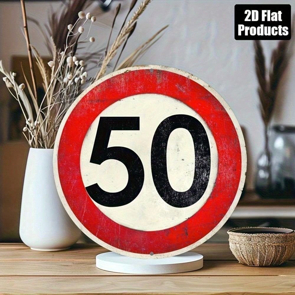 Vintage Metal Sign 50th Anniversary Wall Art Retro Decor Gift