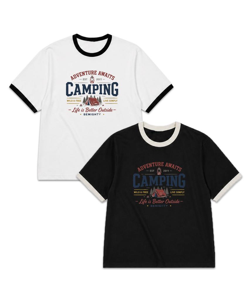 BEMIGHTY Vintage Drawing Oversized Ringer Short Sleeve T-Shirt
