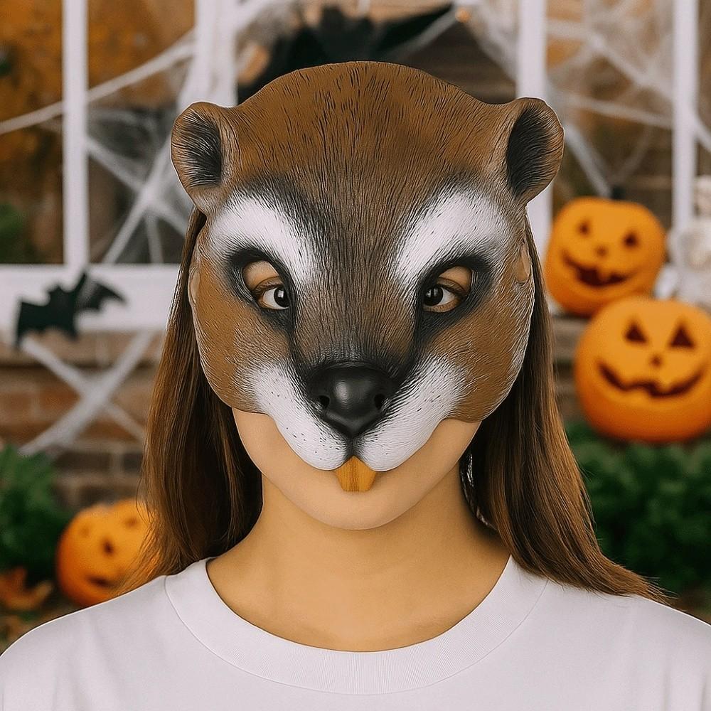 3D Halloweenská Cosplay Maska Realistická Maškarní Párty Maska Zvířecí Poloviční Obličejová Maska Vánoce