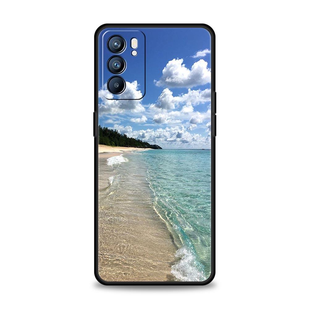 Sea blue Sky beach Case For Oppo Find X6 Pro X5 A54 A53 A52 A9 2020 A15 A95 A17 A16 A76 A74 A57 Reno7 Reno6 Pro Plus 5G Cover