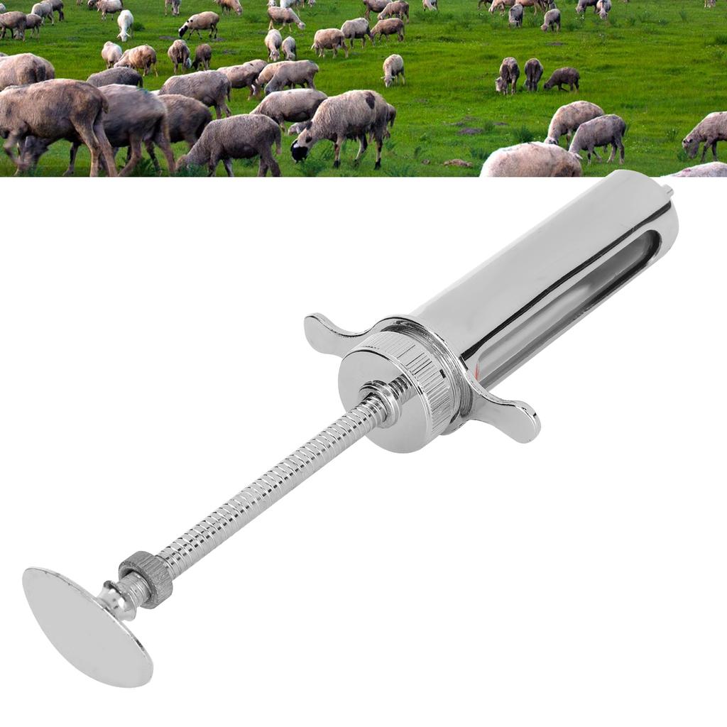 Metal Veterinary Syringe Safe Accurate Scale Animal Syringe for Chicken Sheep Cow