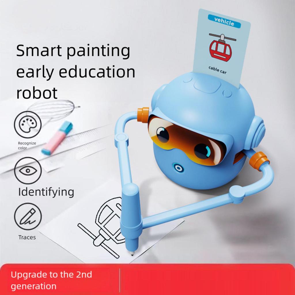 Robot Drawing Machine for Kids Painting Learning Educational Creativity Toy with 100 Cards Arts Crafts Toy Drawing Robot