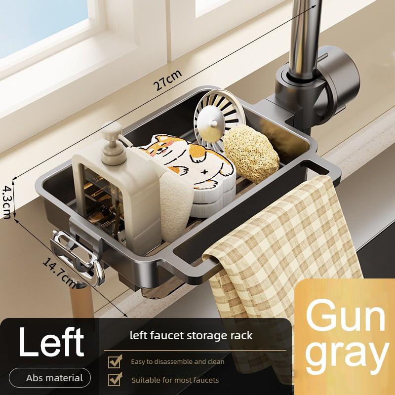 

Kitchen ABS Sink Drain Rack Sponge Storage Faucet Holder Soap Drainer Shelf Basket Organizer Bathroom Accessories