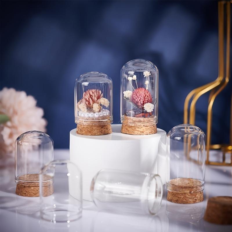 24 Pack Glass Cloche Dome Wedding Decorations Glass Bottles with Cork Stoppers Decoration Message Glass Bottle Vial Cork Candy
