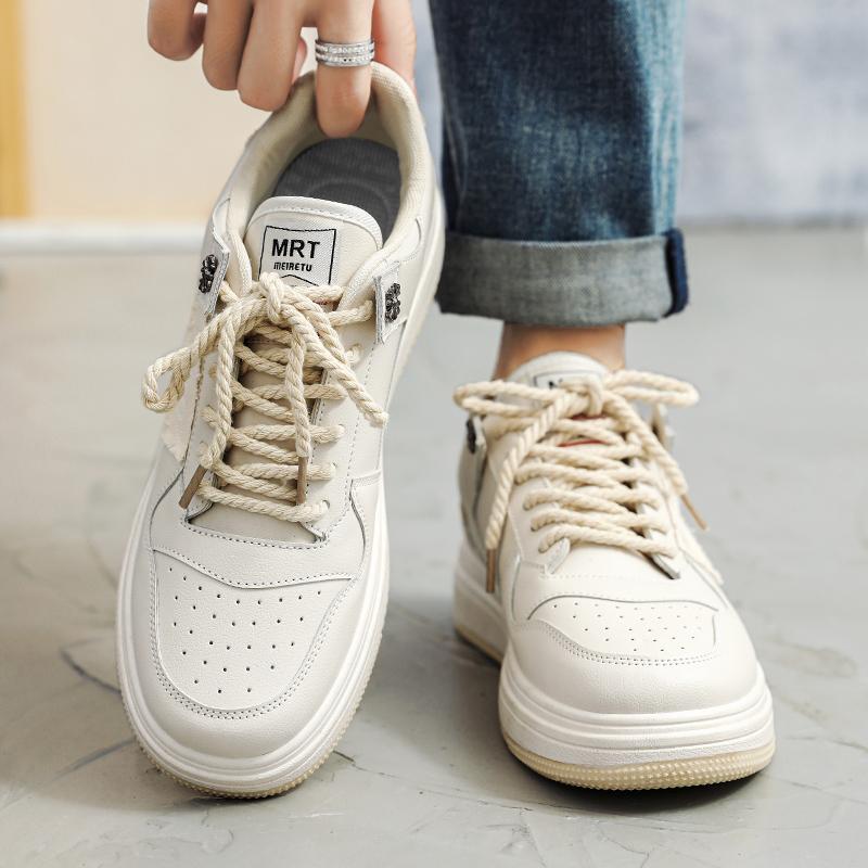 Male Sneakers Men's White Flat Outdoor Footwear Flexible Walking Water Proof Breathable Comfortable Trendy All-match New Fashion