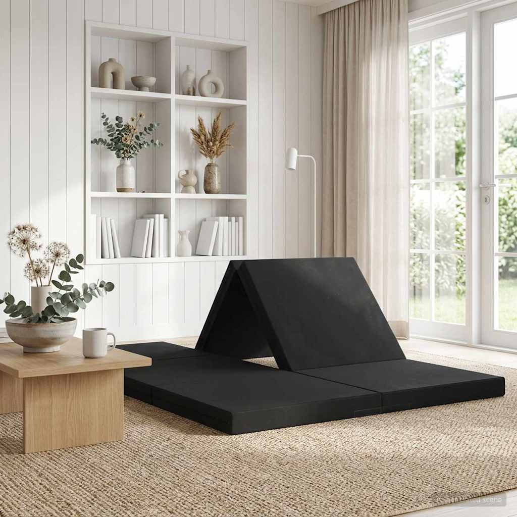 Folding Sofa Bed 140 x 67 x 45 cm Black