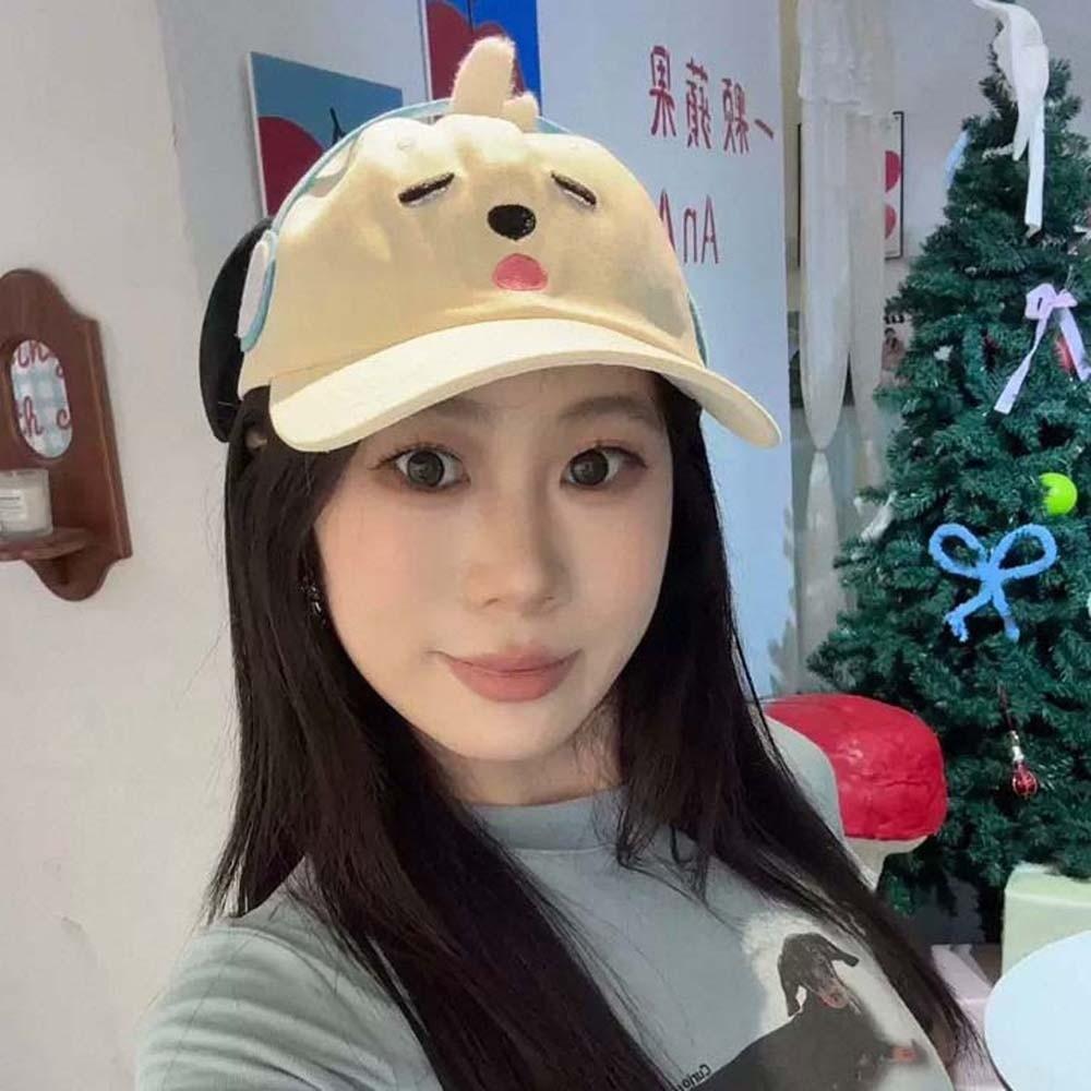 Adjustable Eyewear Puppy Cap Breathable Cartoon Peaked Cap Fashion Puppy Hat with Big Ears  Daily