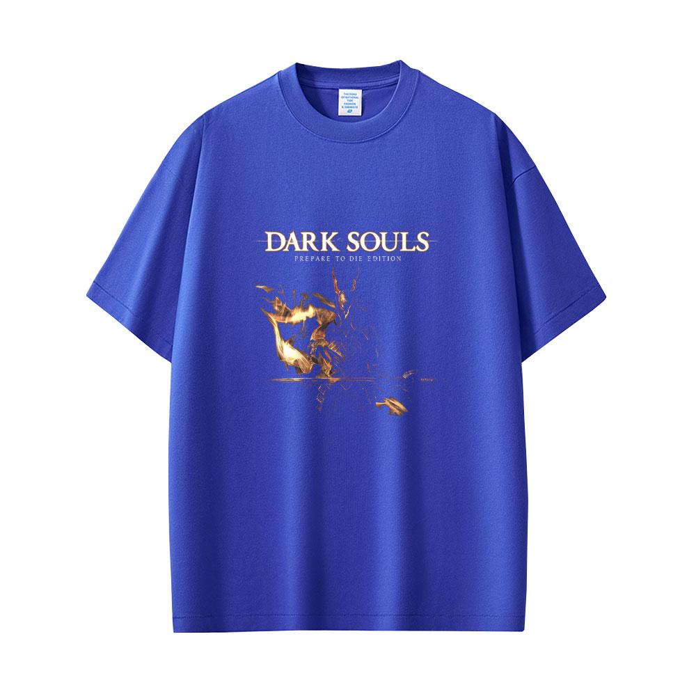 Game Dark Souls Prepare To Die Graphic Tshirt Men Women 90s Vintage Gothic Rock Short Sleeve Male Punk Oversized Crewneck Tees