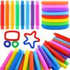 10/20/30 Pcs Pop Tubes, Fidget Tubes for Children and Adult Sensory Fidget Toy Set for Stress and Anxiety Relief Educational Toy