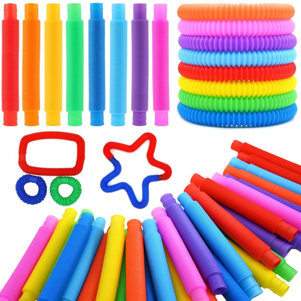 10/20/30 Pcs Pop Tubes, Fidget Tubes for Children and Adult Sensory Fidget Toy Set for Stress and Anxiety Relief Educational Toy