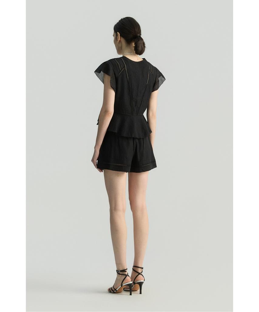 IROWOMEN Daviniaspe Lace Panel Banding Shorts Iopom26107Bkx