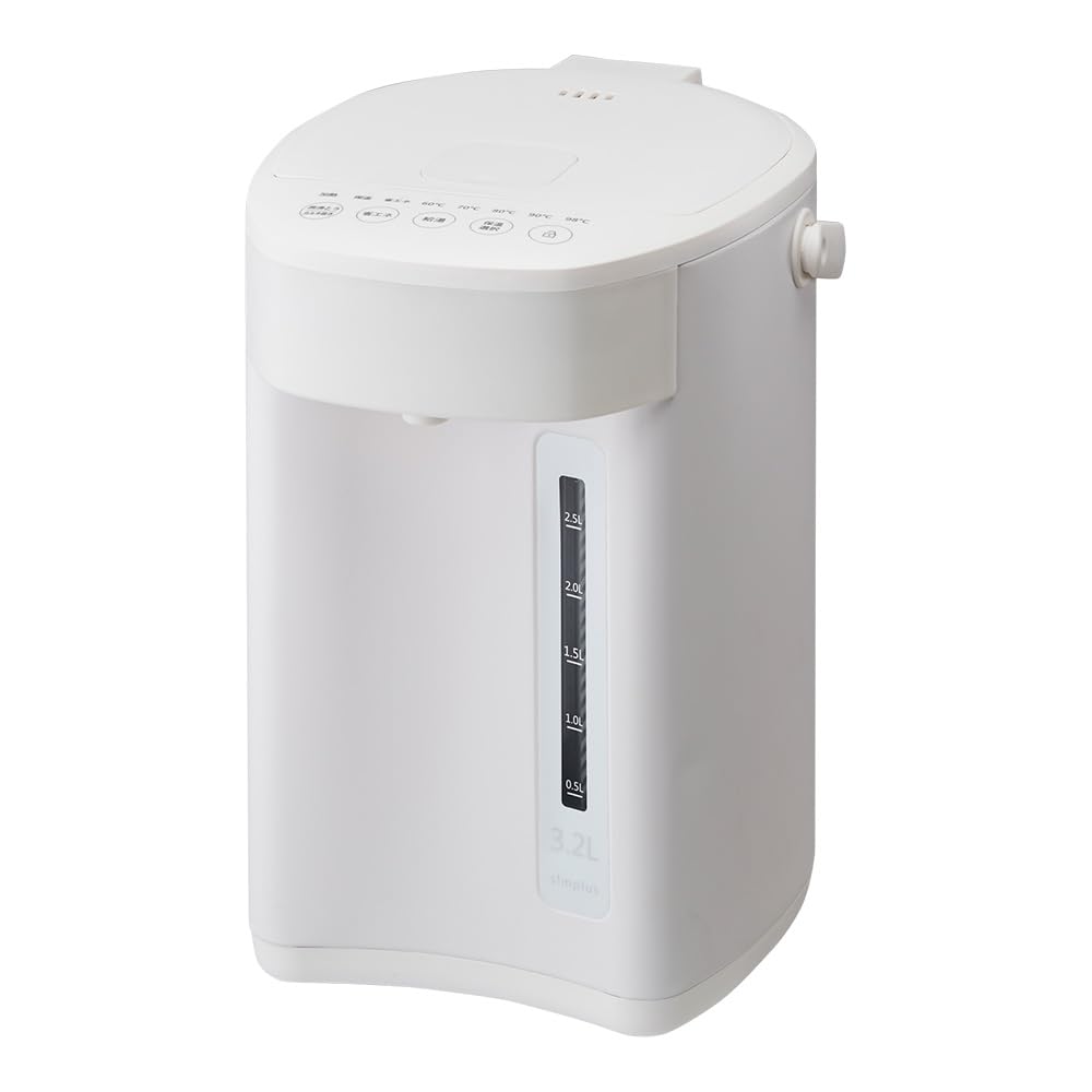 Simplus Electric Kettle, Keeps Warm, Microcomputer-Controlled, Large Capacity, Compact, SP-PD32 (White, 3.2L)